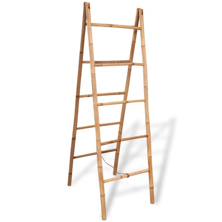 vidaXL Escalera toallero doble con 5 peldaños bambú 50x160 cm
