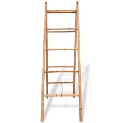vidaXL Escalera toallero doble con 5 peldaños bambú 50x160 cm