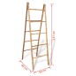 vidaXL Escalera toallero doble con 5 peldaños bambú 50x160 cm vidaXL Escalera toallero doble con 5 peldaños bambú 50x160 cm