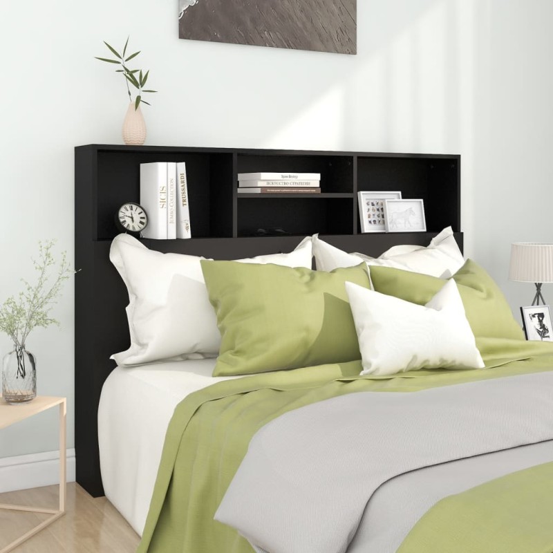 vidaXL Mueble cabecero negro 140x19x103,5 cm vidaXL Mueble cabecero negro 140x19x103,5 cm