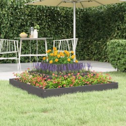vidaXL Jardinera de madera maciza de pino gris 80x80x27 cm