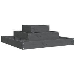 vidaXL Jardinera de madera maciza de pino gris 80x80x27 cm