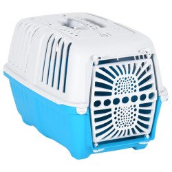 vidaXL Transportín de mascota blanco azul polipropileno 48x31,5x33 cm