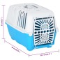 vidaXL Transportín de mascota blanco azul polipropileno 48x31,5x33 cm