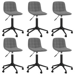 vidaXL Sillas de comedor giratorias 6 unidades terciopelo gris oscuro