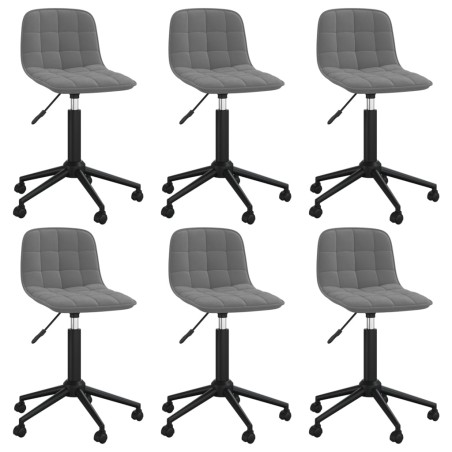 vidaXL Sillas de comedor giratorias 6 unidades terciopelo gris oscuro