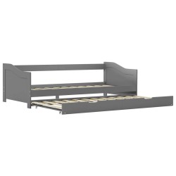 vidaXL Estructura de sofá cama madera de pino gris 90x200 cm