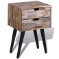 vidaXL Mesita de noche con 2 cajones de madera de teca reciclada vidaXL Mesita de noche con 2 cajones de madera de teca reciclada