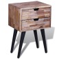vidaXL Mesita de noche con 2 cajones de madera de teca reciclada vidaXL Mesita de noche con 2 cajones de madera de teca reciclada