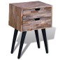 vidaXL Mesita de noche con 2 cajones de madera de teca reciclada vidaXL Mesita de noche con 2 cajones de madera de teca reciclada
