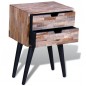 vidaXL Mesita de noche con 2 cajones de madera de teca reciclada vidaXL Mesita de noche con 2 cajones de madera de teca reciclada