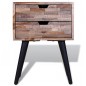 vidaXL Mesita de noche con 2 cajones de madera de teca reciclada vidaXL Mesita de noche con 2 cajones de madera de teca reciclada