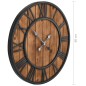 vidaXL Reloj de pared vintage movimiento cuarzo madera metal 60 cm XXL vidaXL Reloj de pared vintage movimiento cuarzo madera metal 60 cm XXL