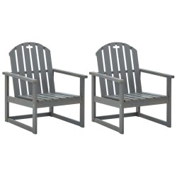 vidaXL Sillones de jardín 2 unidades madera maciza de acacia gris