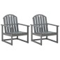vidaXL Sillones de jardín 2 unidades madera maciza de acacia gris vidaXL Sillones de jardín 2 unidades madera maciza de acacia gris