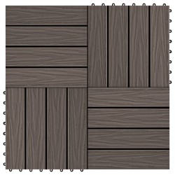 vidaXL Baldosas porche relieve profundo WPC 1 m² marrón oscuro 11 uds