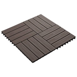 vidaXL Baldosas porche relieve profundo WPC 1 m² marrón oscuro 11 uds