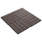 vidaXL Baldosas porche relieve profundo WPC 1 m² marrón oscuro 11 uds vidaXL Baldosas porche relieve profundo WPC 1 m² marrón oscuro 11 uds