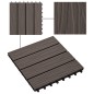 vidaXL Baldosas porche relieve profundo WPC 1 m² marrón oscuro 11 uds vidaXL Baldosas porche relieve profundo WPC 1 m² marrón oscuro 11 uds