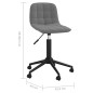 vidaXL Sillas de comedor giratorias 6 unidades terciopelo gris oscuro