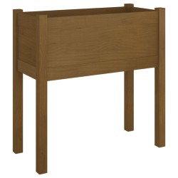 vidaXL Jardinera de madera maciza de pino marrón miel 70x31x70 cm