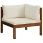 vidaXL Muebles de jardín 6 pzas cojines crema madera maciza de acacia 