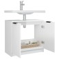 vidaXL Armario de baño contrachapado blanco con brillo 64,5x33,5x59 cm vidaXL Armario de baño contrachapado blanco con brillo 64,5x33,5x59 cm