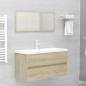 vidaXL Armario lavabo madera contrachapada roble Sonoma 90x38,5x45 cm