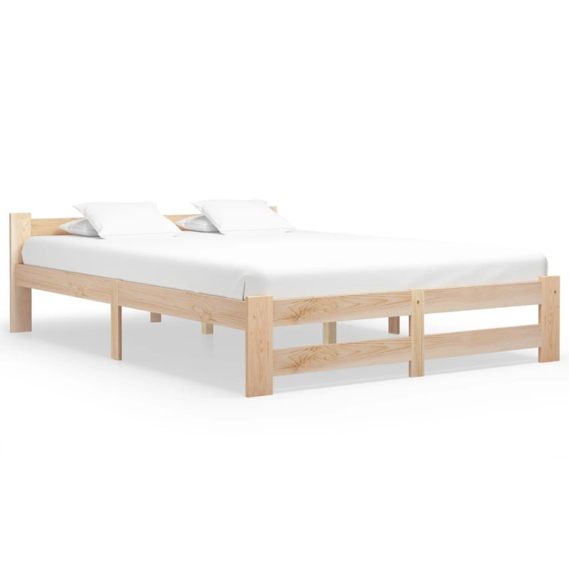 vidaXL Estructura de cama de madera maciza de pino 140x200 cm vidaXL Estructura de cama de madera maciza de pino 140x200 cm