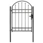 vidaXL Puerta de jardín con arco superior 100x125 cm acero negro