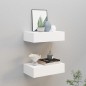 vidaXL Estantes de pared con cajón 2 uds MDF blanco 40x23,5x10 cm vidaXL Estantes de pared con cajón 2 uds MDF blanco 40x23,5x10 cm