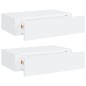 vidaXL Estantes de pared con cajón 2 uds MDF blanco 40x23,5x10 cm vidaXL Estantes de pared con cajón 2 uds MDF blanco 40x23,5x10 cm