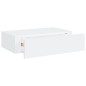 vidaXL Estantes de pared con cajón 2 uds MDF blanco 40x23,5x10 cm vidaXL Estantes de pared con cajón 2 uds MDF blanco 40x23,5x10 cm