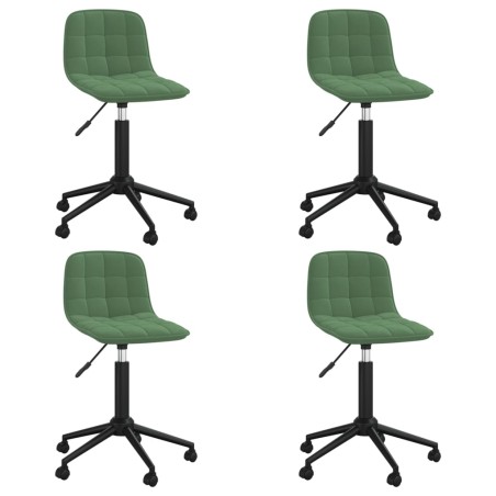 vidaXL Sillas de comedor giratorias 4 unidades terciopelo verde oscuro