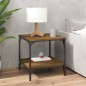vidaXL Mesa auxiliar madera contrachapada roble ahumado 40x40x40 cm