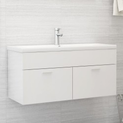 vidaXL Armario para lavabo madera contrachapada blanco 100x38,5x46 cm