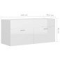 vidaXL Armario para lavabo madera contrachapada blanco 100x38,5x46 cm vidaXL Armario para lavabo madera contrachapada blanco 100x38,5x46 cm