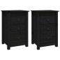 vidaXL Mesitas de noche 2 uds madera maciza de pino negro 40x35x61,5cm vidaXL Mesitas de noche 2 uds madera maciza de pino negro 40x35x61,5cm