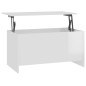 vidaXL Mesa de centro contrachapada blanco brillo 102x55,5x52,5 cm 