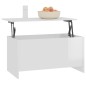 vidaXL Mesa de centro contrachapada blanco brillo 102x55,5x52,5 cm 