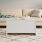 vidaXL Mesa de centro contrachapada blanco brillo 102x55,5x52,5 cm 