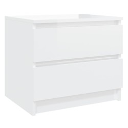 vidaXL Mesita de noche madera contrachapada blanco brillo 50x39x43,5cm