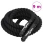 vidaXL Cuerda de batalla poliéster negro 9 m 6,8 kg vidaXL Cuerda de batalla poliéster negro 9 m 6,8 kg
