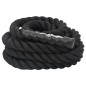 vidaXL Cuerda de batalla poliéster negro 9 m 6,8 kg vidaXL Cuerda de batalla poliéster negro 9 m 6,8 kg