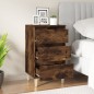vidaXL Mesita de noche madera contrachapada roble ahumado 40x35x70 cm vidaXL Mesita de noche madera contrachapada roble ahumado 40x35x70 cm