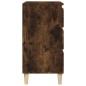 vidaXL Mesita de noche madera contrachapada roble ahumado 40x35x70 cm vidaXL Mesita de noche madera contrachapada roble ahumado 40x35x70 cm