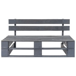 vidaXL Banco de palés para jardín madera gris