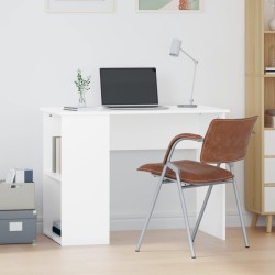vidaXL Escritorio de madera contrachapada blanco 100x55x75 cm