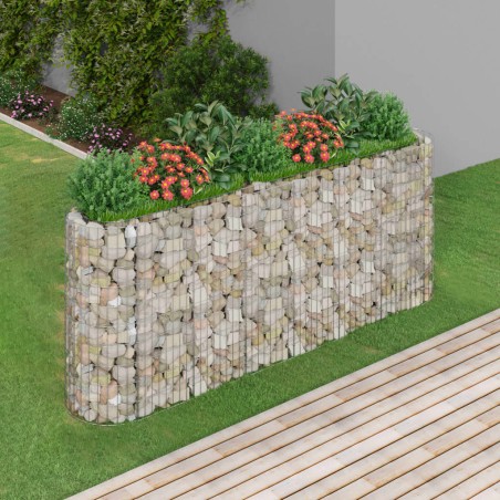 vidaXL Arriate de gaviones de hierro galvanizado 260x50x100 cm