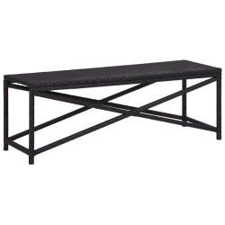 vidaXL Banco de jardín de ratán sintético negro 120 cm